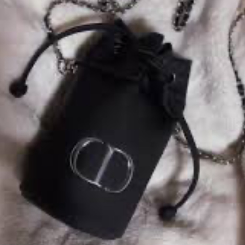 Dior Black Pouch with Silver Logo - Picture 2 of 4